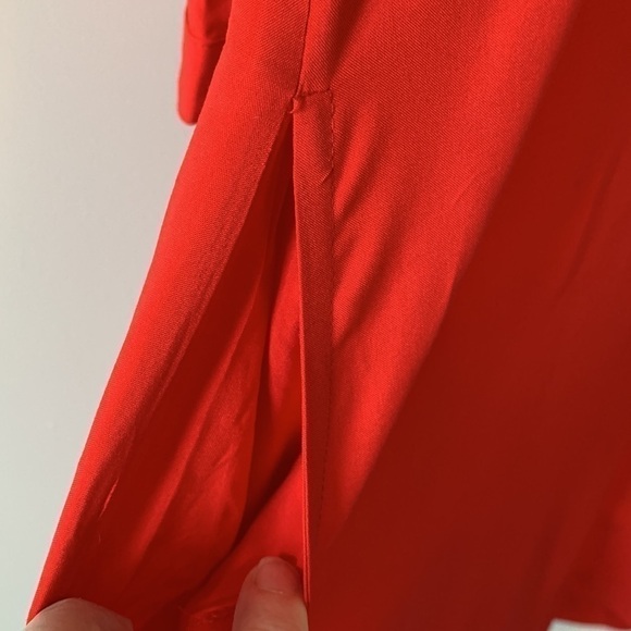 New! Crown & Ivy Red Ruffle Neck Shift Dress Size Small - Picture 7 of 16